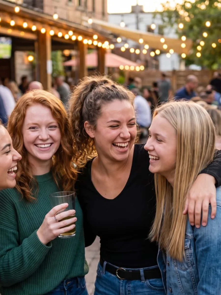 Poor first dating profile photo showing several friends together